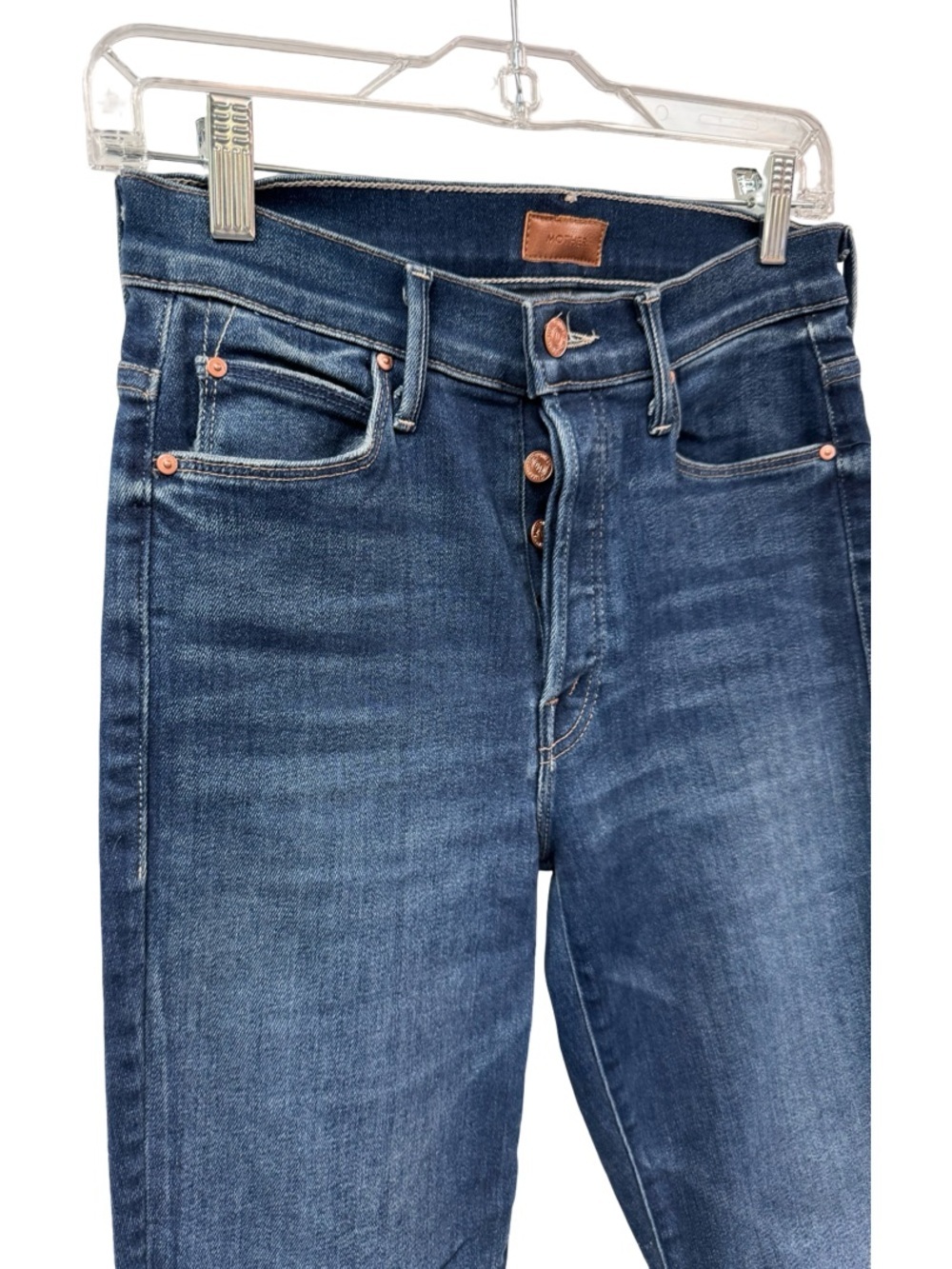 MOTHER The Stunner Ankle Fray Jeans Sweet Lime Wash High Rise Skinny 27 - Picture 7 of 16